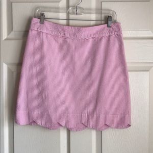 Seersucker Scalloped Skirt